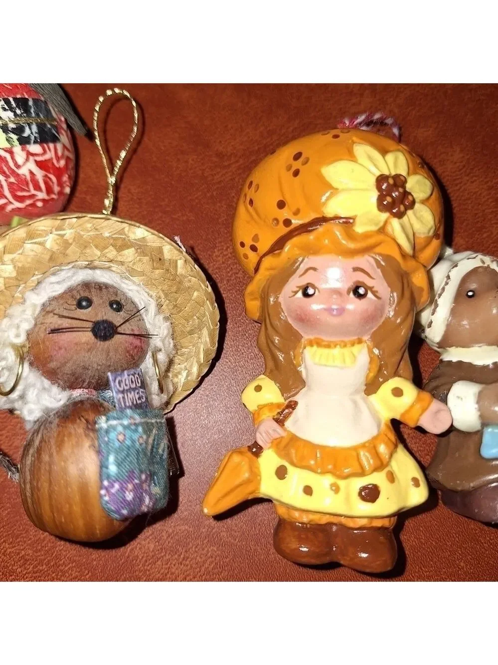 Holiday Ornaments Lot Bee Mouse Doll Small